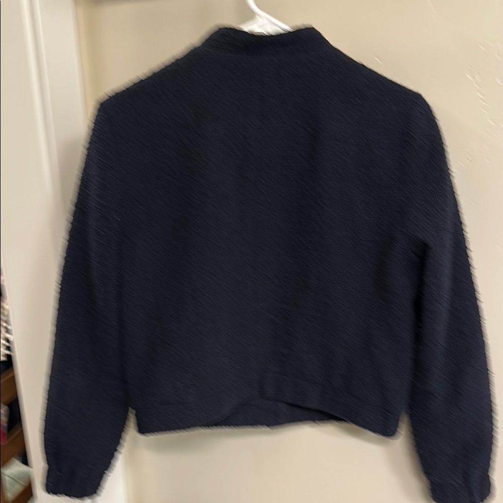 Talbots Women's Navy Blue  Tweed Button-Front Jacket - Picture 3 of 4